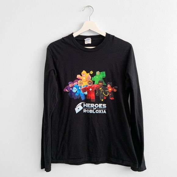 Roblox Cool Boys Long Sleeve T-shirt Kids Graphic Tees Heros of Robloxia Small - Picture 1 of 3